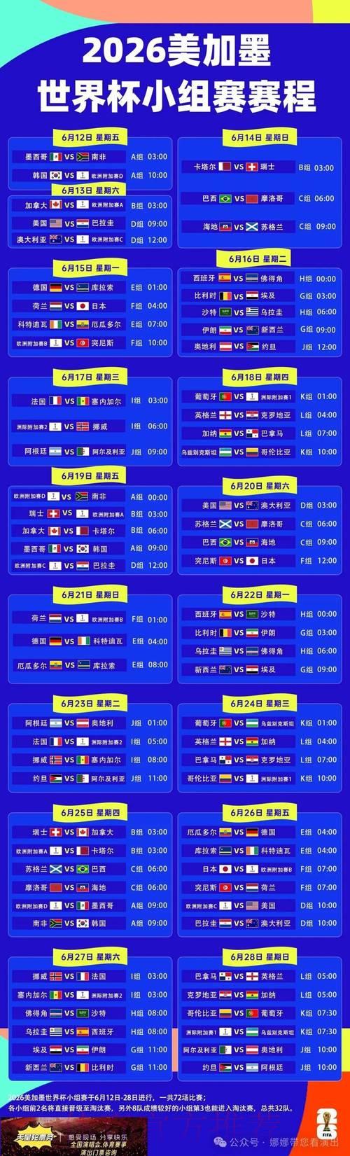 全面解析世界杯赛程安排